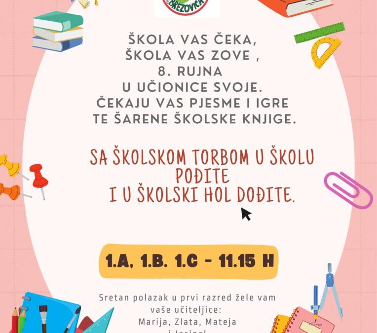 Pozivnica učiteljica 1.a, 1.b i 1.c razreda