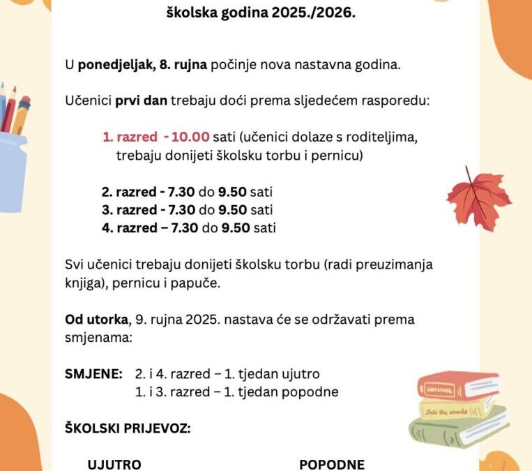 OBAVIJEST – PŠ DRAGONOŽEC